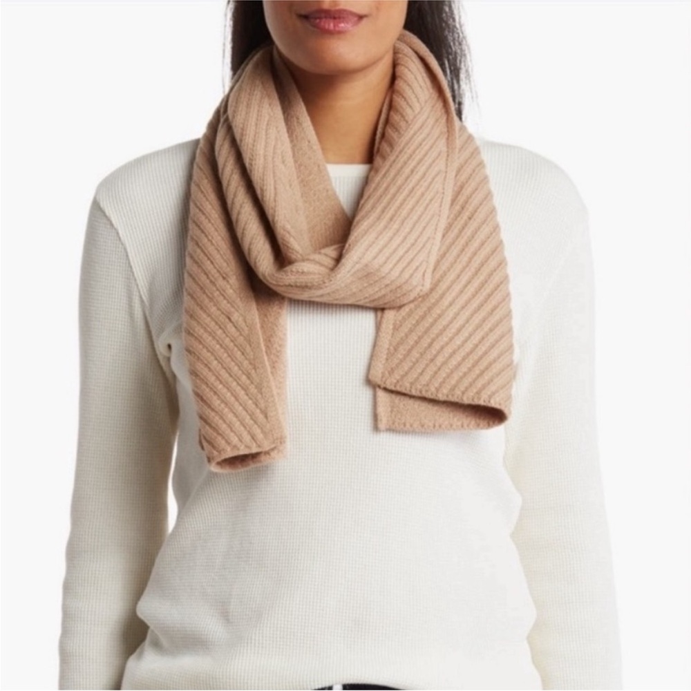 AllSaints Rib Pattern Scarf | Cortina Beige, O/S